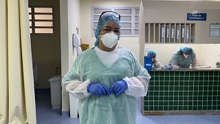 A nurse at Ronaldo Gazolla municipal hospital in Rio de Janeiro, Brazil