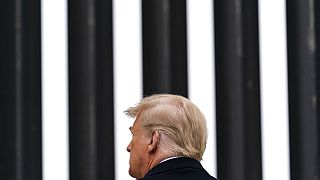 President Donald Trump tours a section of the U.S.-Mexico border wall, Tuesday, Jan. 12, 2021, in Alamo, Texas.