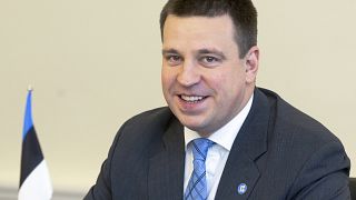 Estonian Prime Minister Juri Ratas ahead of a cabinet meeting in Tallinn, Estonia, Thursday, Feb. 28, 2019