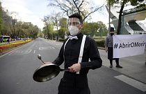 Covid-19 : manifestation des restaurateurs à Mexico