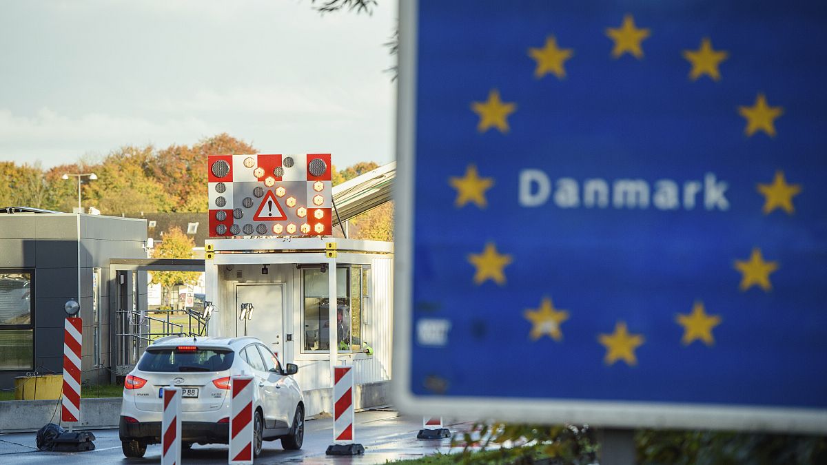 Deutsch-dänischer Grenzübergang bei Flensburg im Oktober