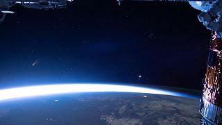 صورة لجانب من الكرة الارضية ملتقطة من محطلة الفضاء الدولية.