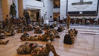 Бойцы Национальной гвардии США в залах Капитолия