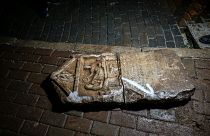Bursa'da inşaat molozundan kurtarılan Roma mezar steli 