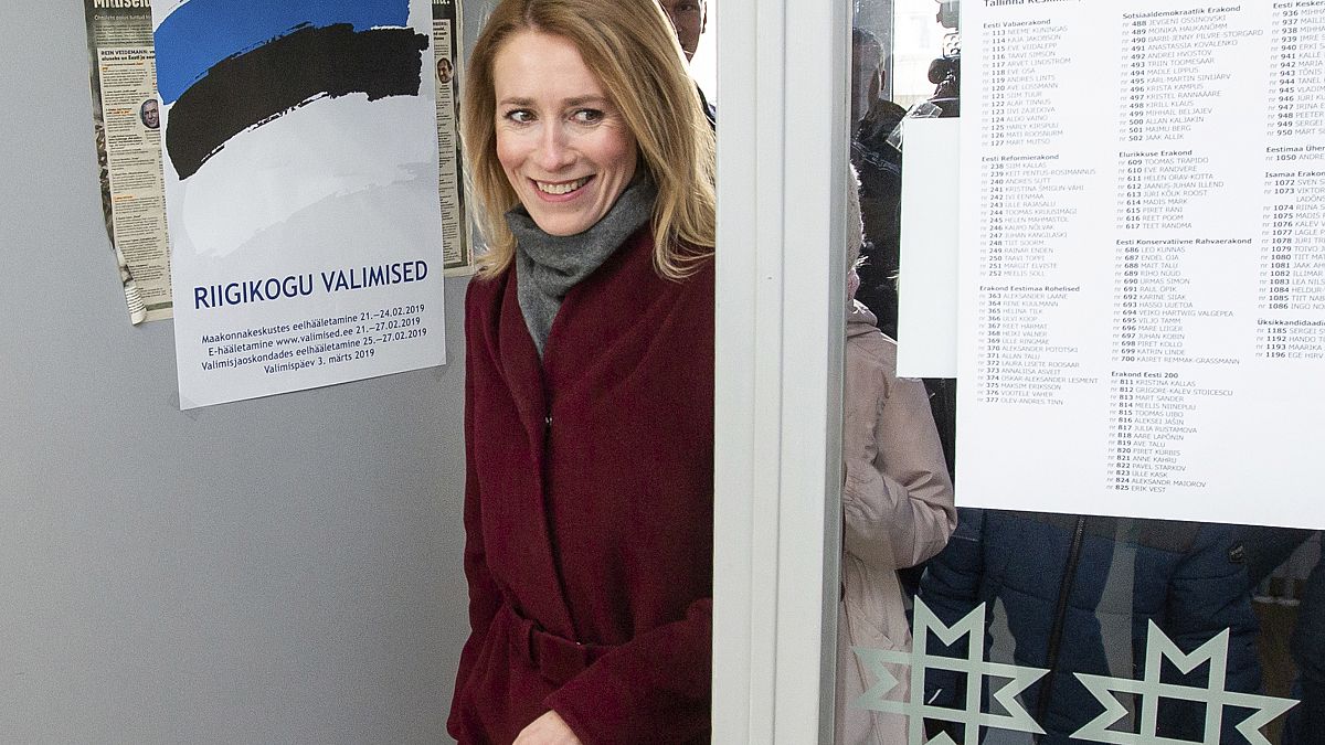 Kaja Kallas bei den Wahlen 2019. 