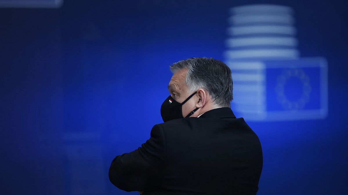 Ο πρωθυπουργός της Ουγγαρίας Βίκτορ Όρμπαν κατά τη διάρκεια της Συνόδου Κορυφής της ΕΕ τον Δεκέμβριο 2020