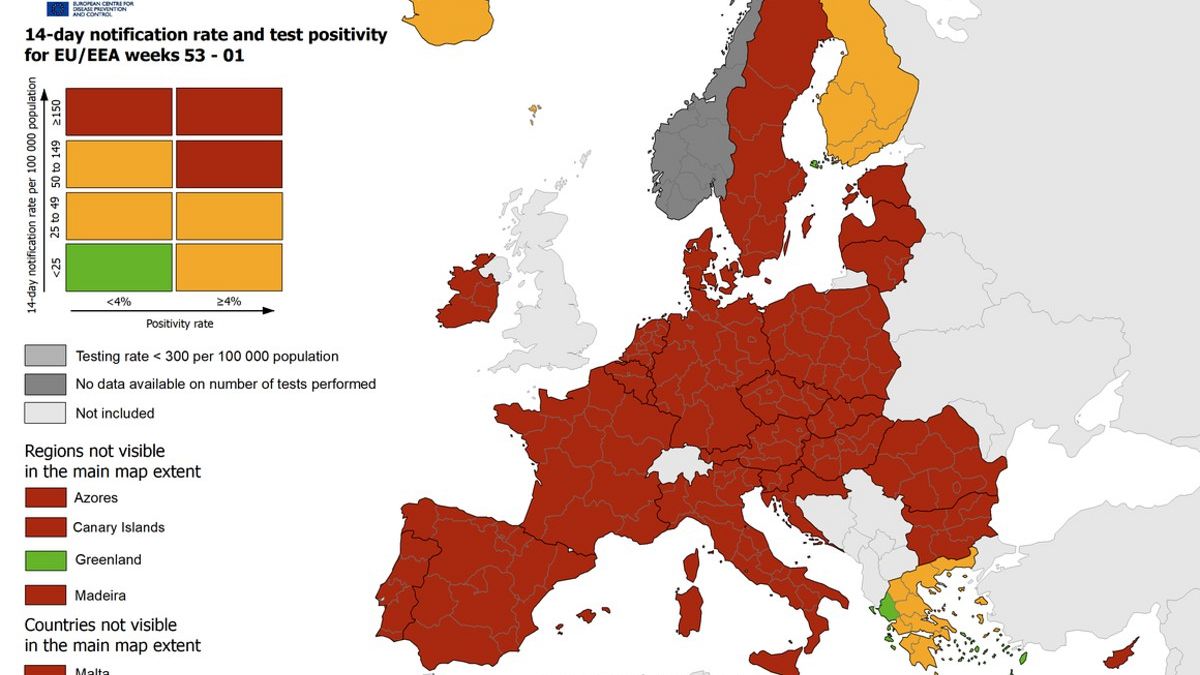 map is based on data reported by EU Member States to The European Surveillance System (TESSy)