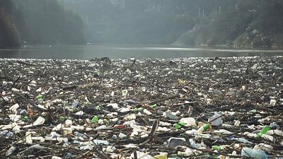  En Bulgarie, une île flottante de déchets sur la rivière Iskar