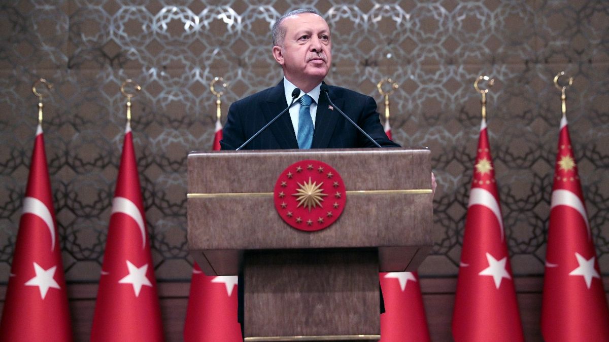الرئيس التركي، رجب طيب إردوغان في أنقرة تركيا.  