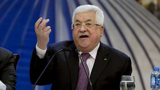الرئيس الفلسطيني محمود عباس يتحدث بعد اجتماع للقيادة الفلسطينية، رام الله الضفة الغربية.
