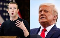 Facebook'un kurucusu Mark Zuckerberg (solda), ABD'nin mevcut Başkanı Donald Trump