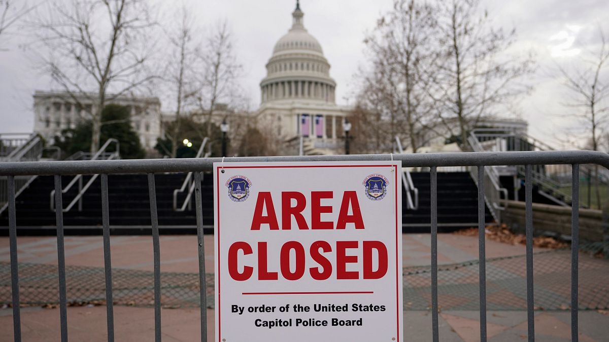 File photo: signs are posted to close the area around the U.S. Capitol ahead of the inauguration of President-elect Joe Biden in Washington.  Jan. 11, 2021