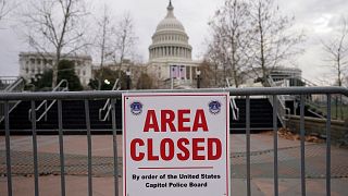 File photo: signs are posted to close the area around the U.S. Capitol ahead of the inauguration of President-elect Joe Biden in Washington.  Jan. 11, 2021