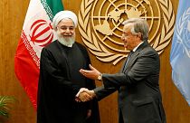 آنتونیو گوترش، دبیر کل سازمان ملل متحد و حسن روحانی، رئیس جمهوری ایران
