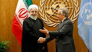 آنتونیو گوترش، دبیر کل سازمان ملل متحد و حسن روحانی، رئیس جمهوری ایران