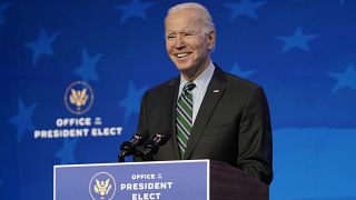 President-elect Joe Biden speaks during an event at The Queen theater, Saturday, Jan. 16, 2021, in Wilmington, Del.