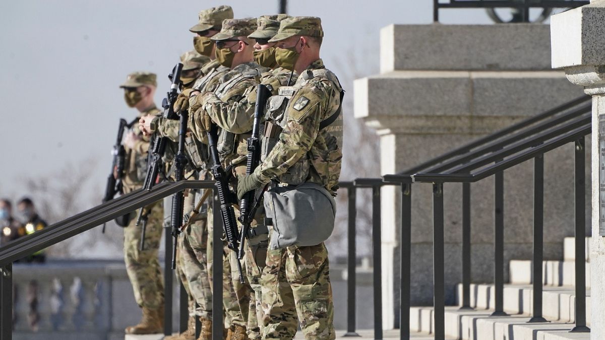 Utah National Guardsmen are shown at the Utah State Capitol Sunday, Jan. 17, 2021, in Salt Lake City.