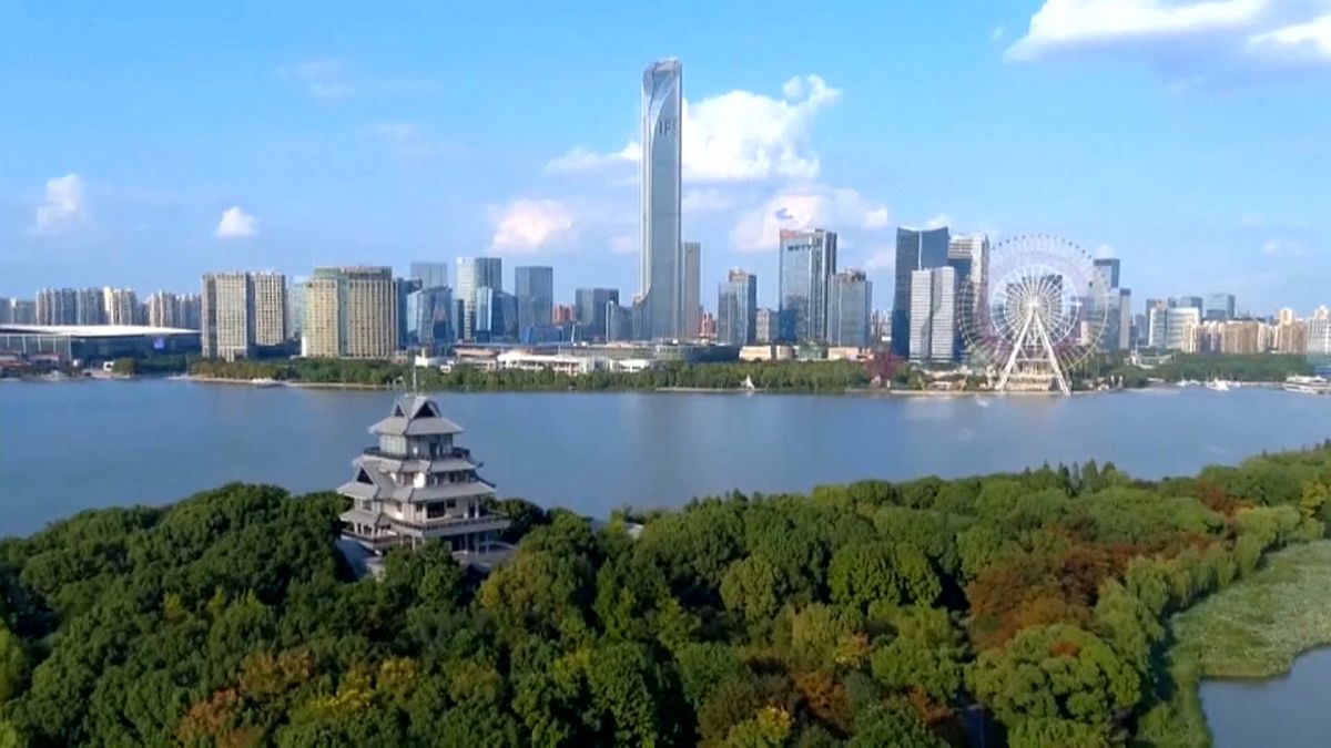 Imagen aérea de la provincia de Jiangsu