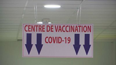Sign at vaccination point in France