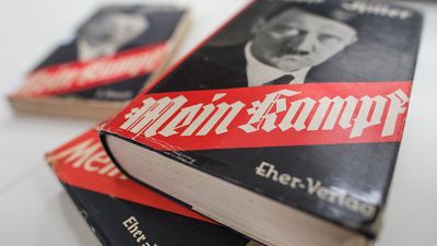 Original-Ausgabe von Hitlers Buch im Institut für Zeitgeschichte in München.
