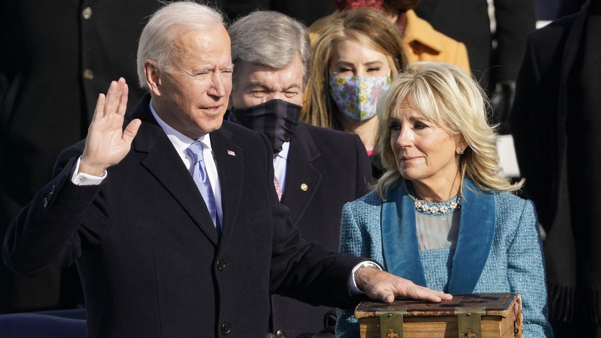 Joe Biden prêtant serment comme 46e président des Etats-Unis, à Washington, le 20 janvier 2021