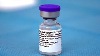 A vial with the Biontech/Pfizer vaccine against COVID-19