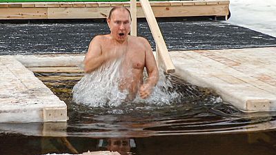 Vlagyimir Putyin a hideg vízben