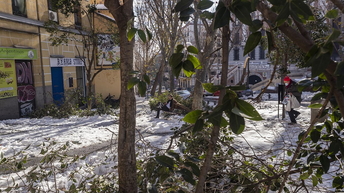 Madrid has been fighting to clear wpiles of garbage and thousands of broken trees from the streets following Storm Filomena.