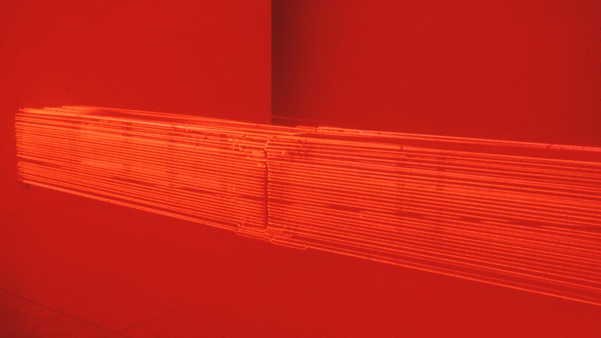 Stephen Antonakos _Red Neon From  Wall to Wall_ 1968