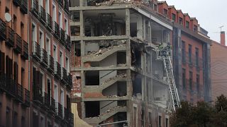 Разрушенное взрывом здание в центре Мадрида