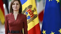 Maia Sandu moldovai elnök brüsszeli látogatásán, 2021. január 18.