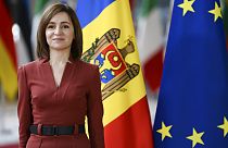 Maia Sandu moldovai elnök brüsszeli látogatásán, 2021. január 18.