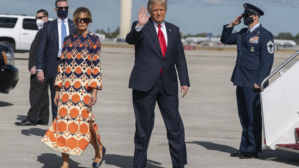Donald y Melania Trump a su llegada a Florida