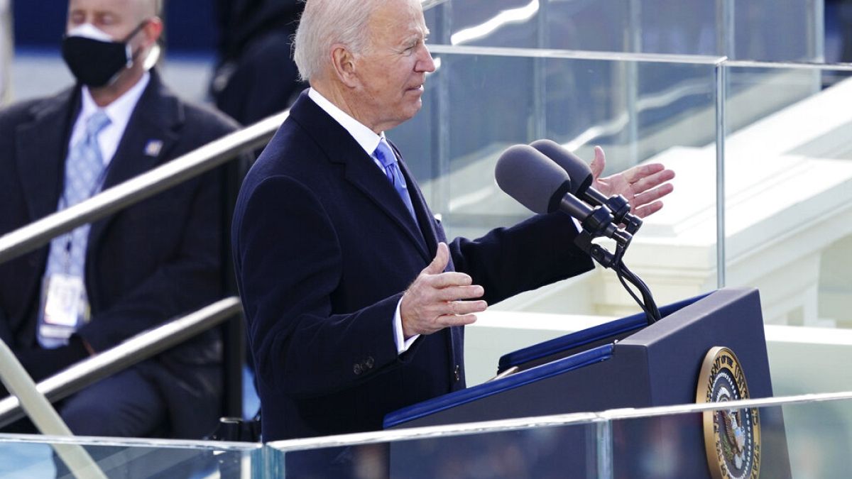 Joe Biden a beiktatási beszéd alatt
