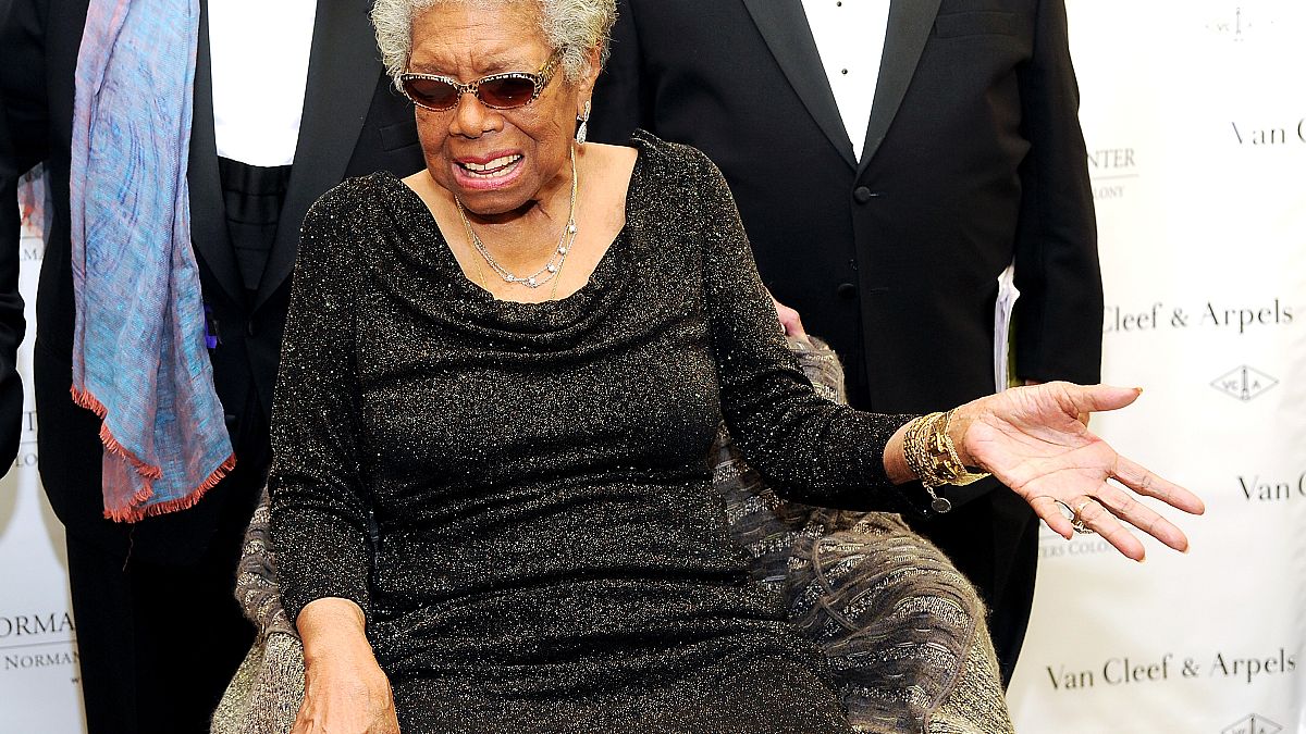 FILE: Lifetime Achievement Award recipient Dr. Maya Angelou in the 5th annual Norman Mailer Center benefit gala at The New York Public Library, Oct. 17, 2013