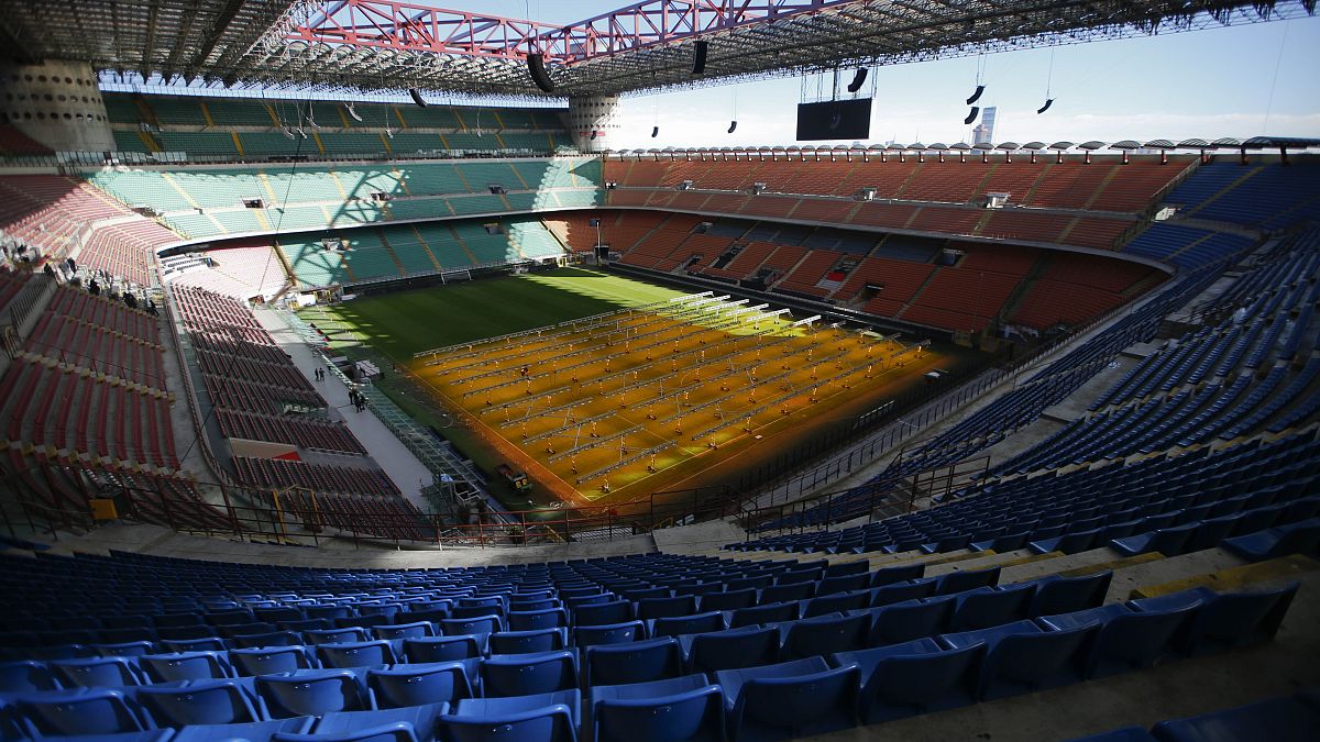 FILE:  A view of the San Siro stadium in Milan, Italy, Wednesday, Feb. 10, 2016. 