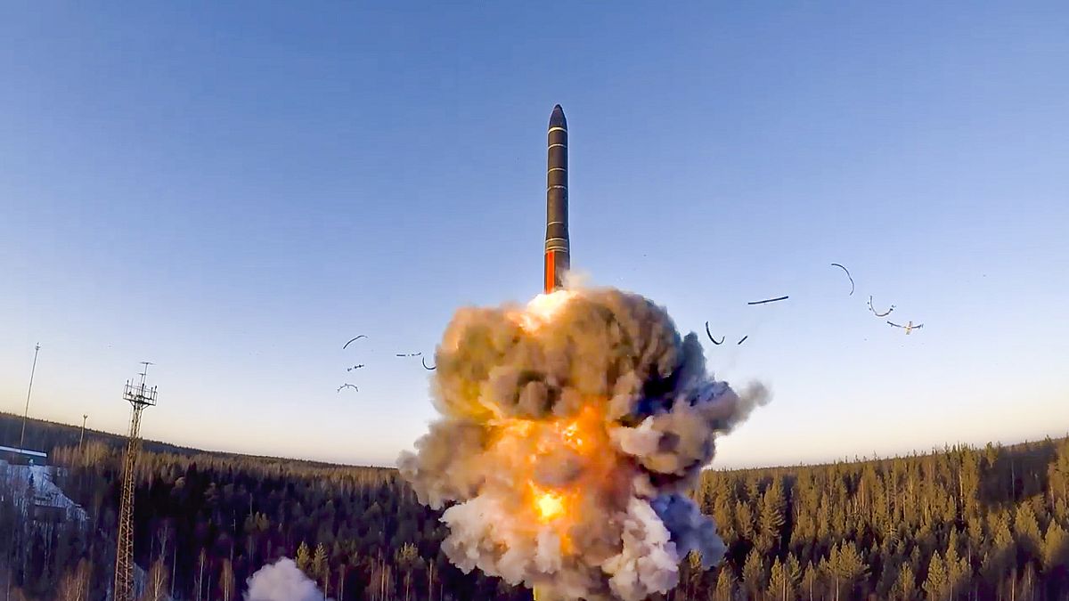 A rocket launch during military drills in Russia - a nuclear armed nation that has not signed up to the international ban on nuclear weapons