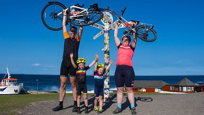 Katie, Tom and their children at John O'Groats. Katie, Tom and their children at John O'Groats.