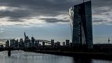 The European Central Bank, right, is seen in Frankfurt, Germany, Wednesday, Sept. 9, 2020.