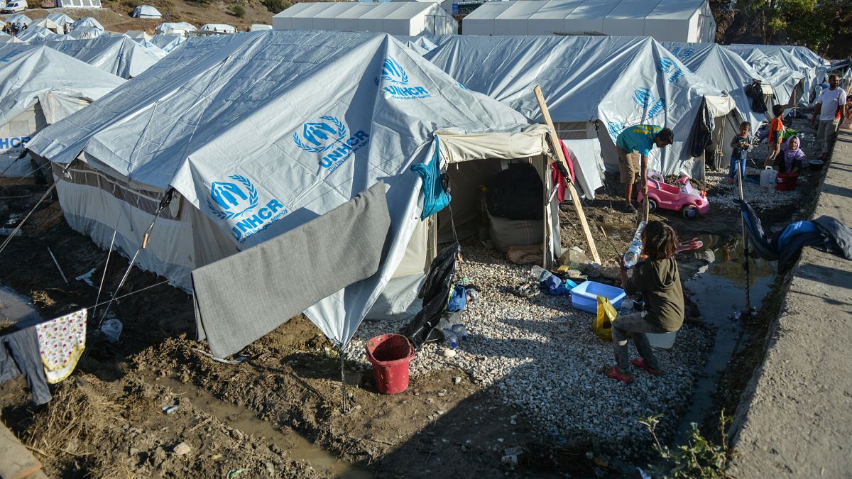 Yunanistan'da bir mülteci kampı
