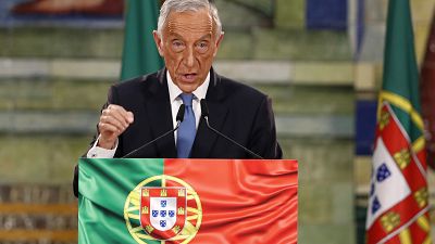 El presidente de Portugal, Marcelo Rebelo de Sousa, pronuncia un discurso tras su reelección