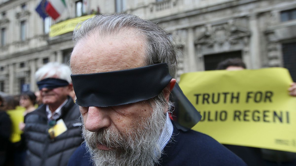 An Amnesty International protest to demand truth for Giulio Regeni in Milan in April 2016 