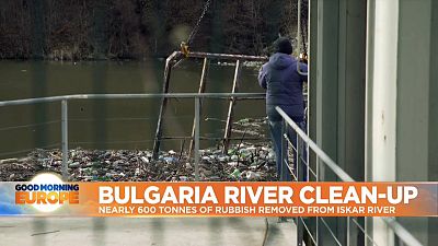 Man cleaning Iskar River