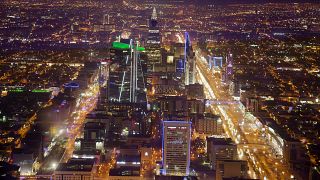 منظر جوي لمدينة الرياض من برج المملكة، السعودية.