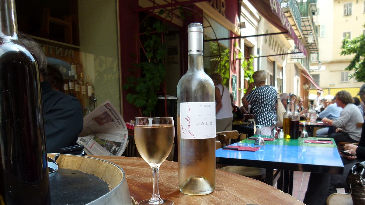 This photo taken in May 2011 at another restaurant in Old Nice shows a street scene at lunch time in France.