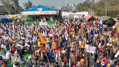شاهد: اشتباكات بين مئات المؤيدين والمعارضين لاحتجاجات الفلاحين في الهند