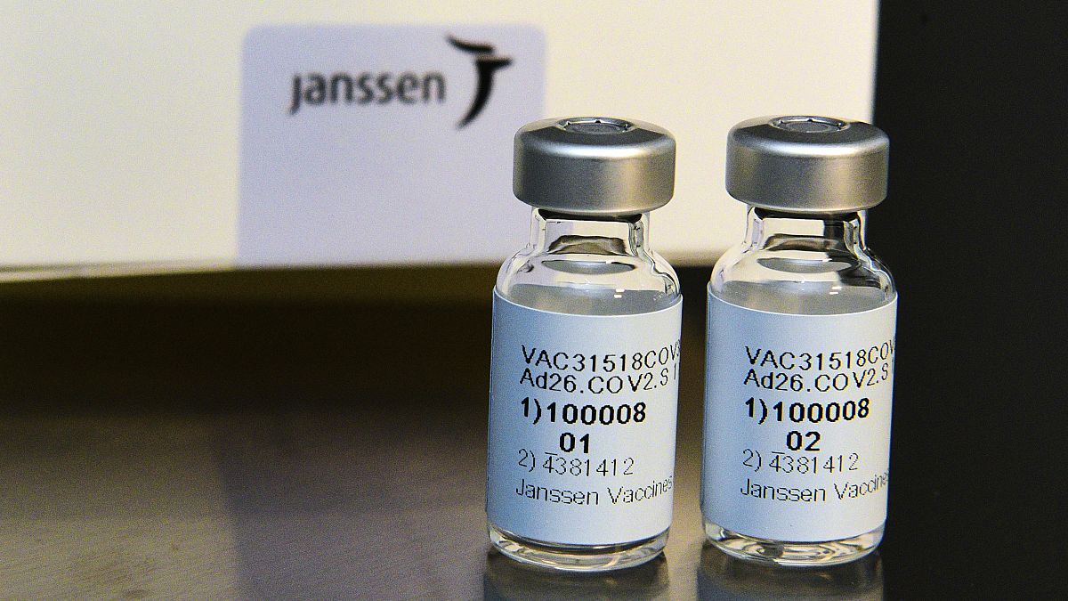 This Sept. 2020 photo provided by Johnson & Johnson shows the investigational Janssen COVID-19 vaccine