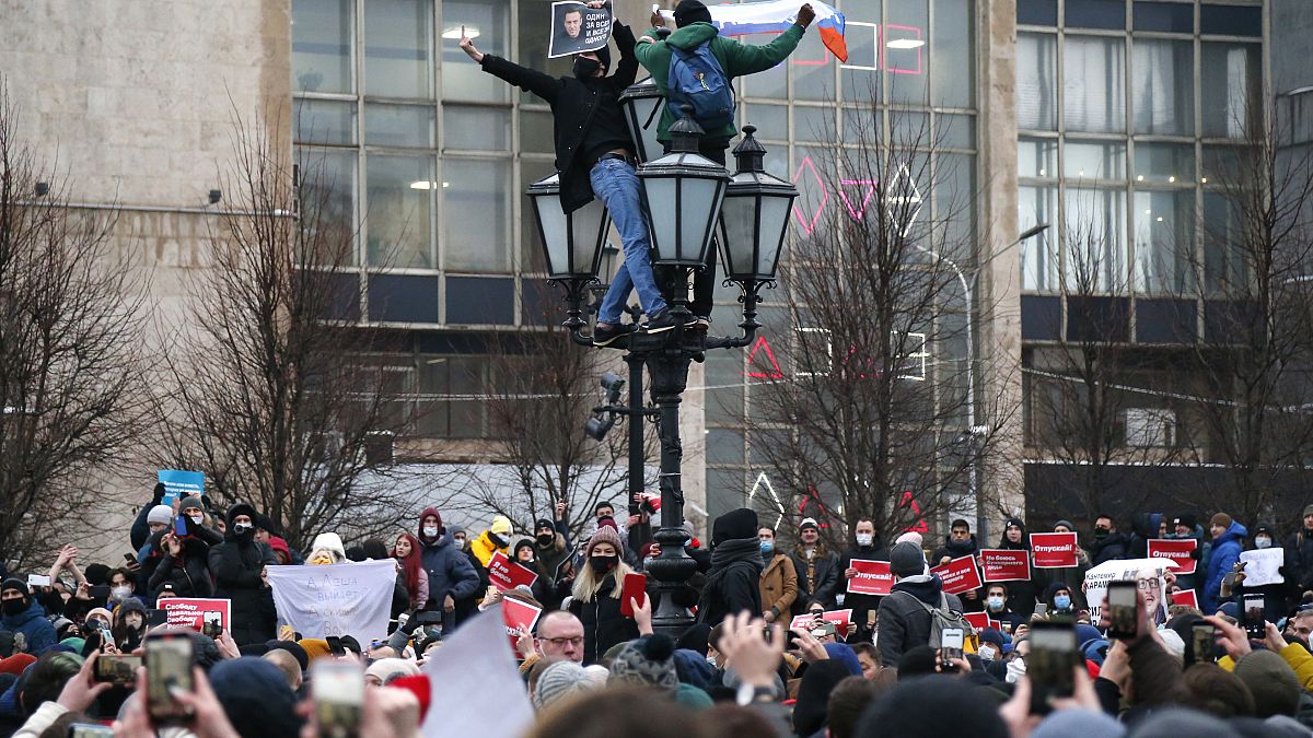 Несанкционированный митинг 23 января в Москве.