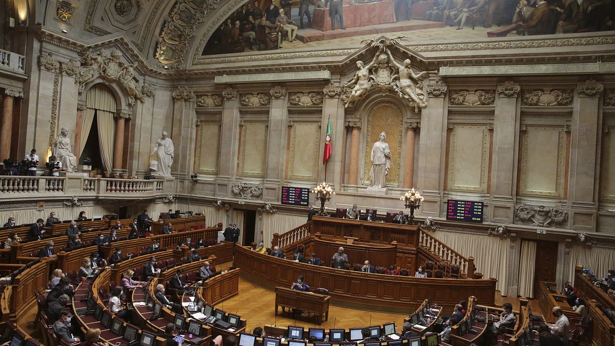 A previous session of the Portuguese parliament in Lisbon, May 7, 2020. 