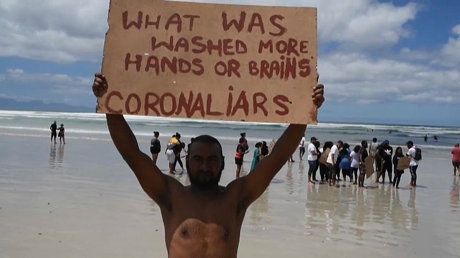 Covid 19 Pandemic Lockdown Protests On Cape Town S Beaches Africanews